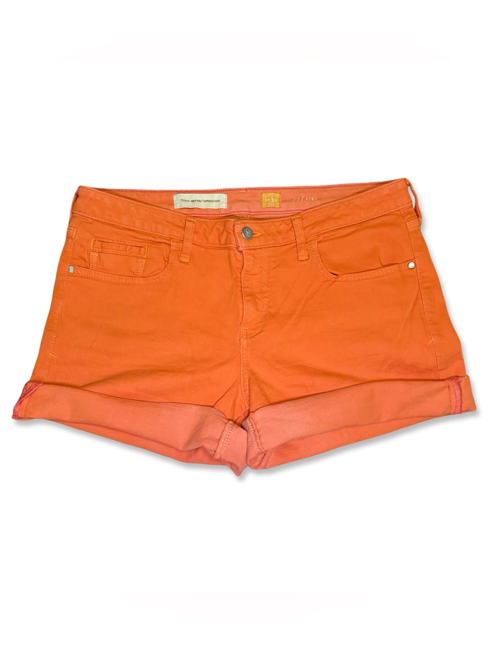 Anthropologie Pilcro and the letterpress bright orange cuff camp shorts 🩳
